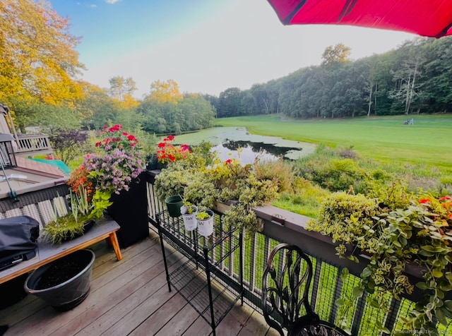 balcony with a water view