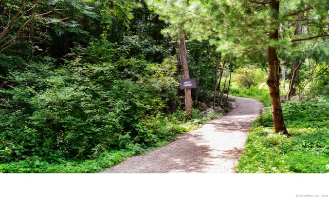 surrounding community featuring a forest view