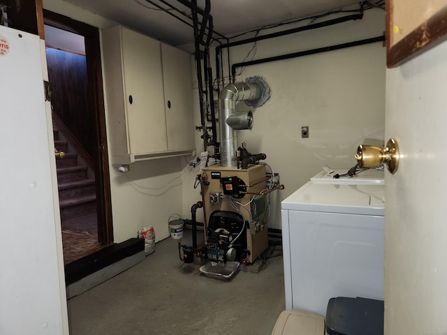 basement featuring washer / dryer