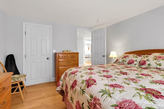 bedroom featuring light hardwood / wood-style flooring