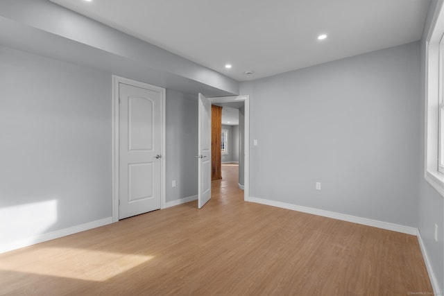 empty room featuring light hardwood / wood-style floors