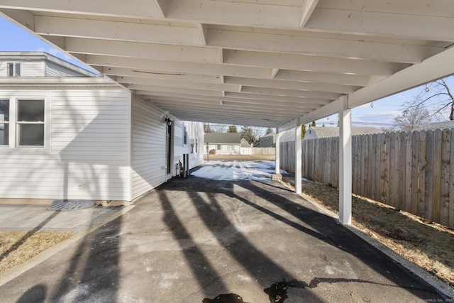 view of patio with a carport