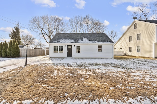 view of snow covered house