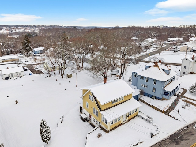 view of snowy aerial view