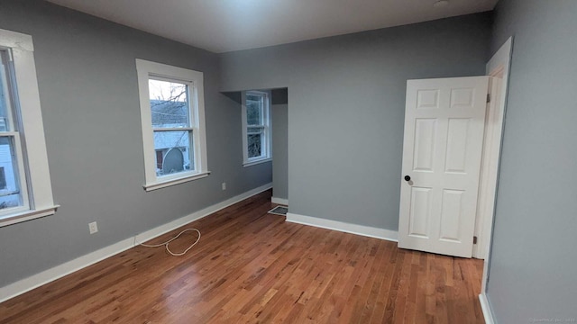 empty room with light wood-type flooring