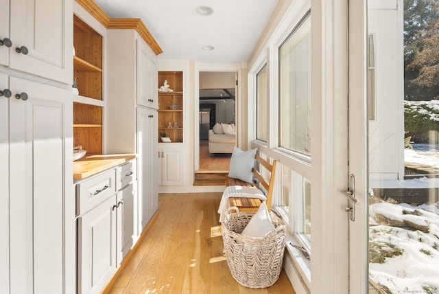 mudroom featuring light hardwood / wood-style floors