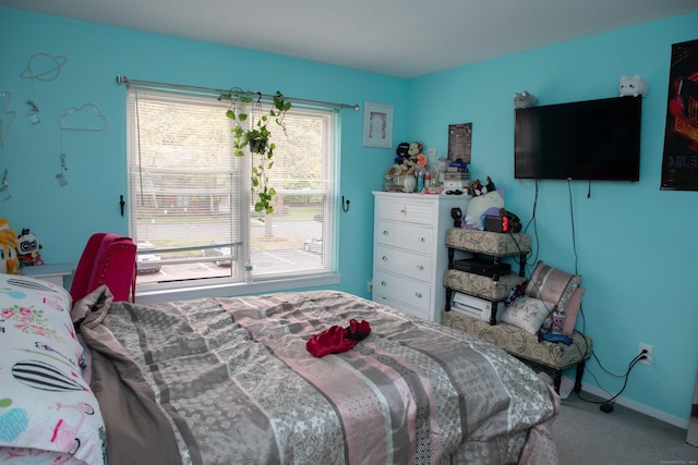 bedroom with carpet