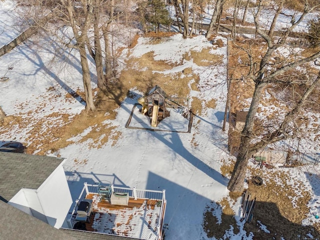 view of snowy aerial view