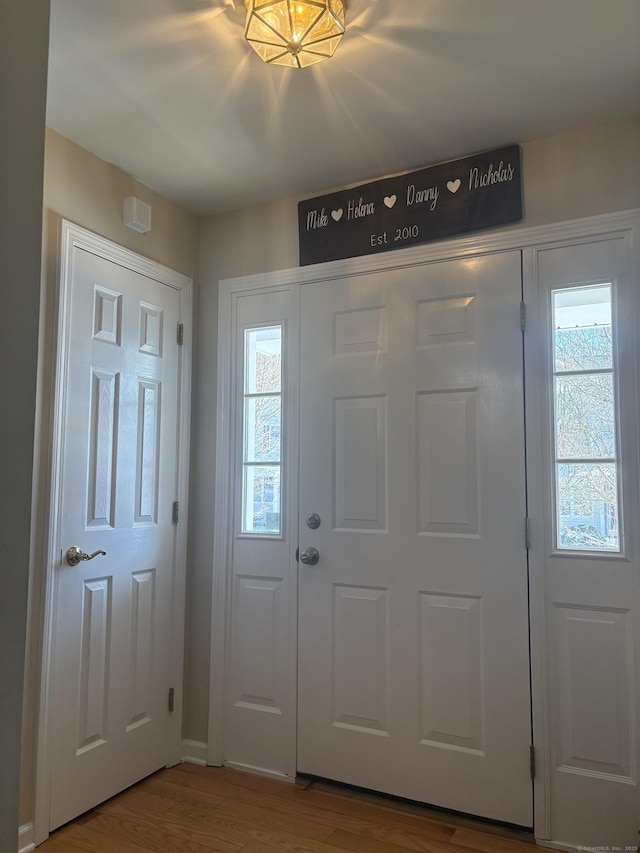 foyer featuring hardwood / wood-style flooring and plenty of natural light