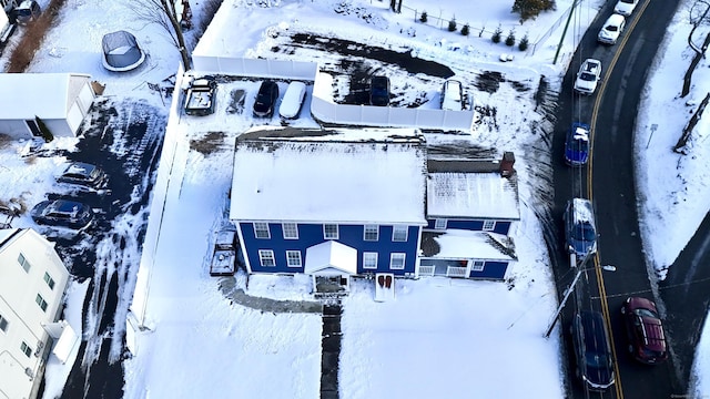 view of snowy aerial view