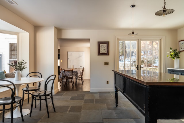 dining room featuring french doors