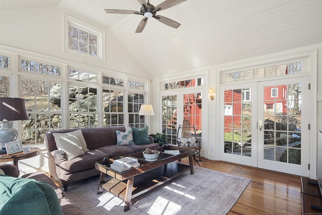 247 Mill Rd, New Canaan, CT 06840 - sunroom / solarium with french doors and lofted ceiling