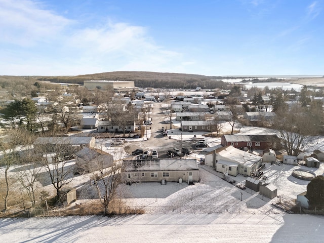 view of snowy aerial view