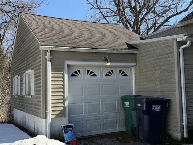 view of garage