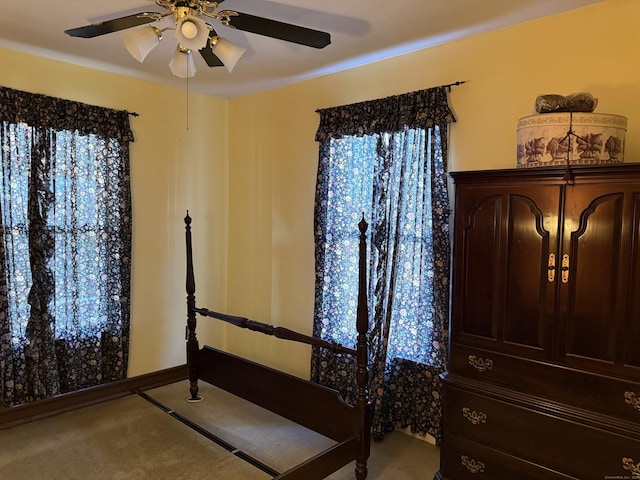 bedroom featuring a ceiling fan