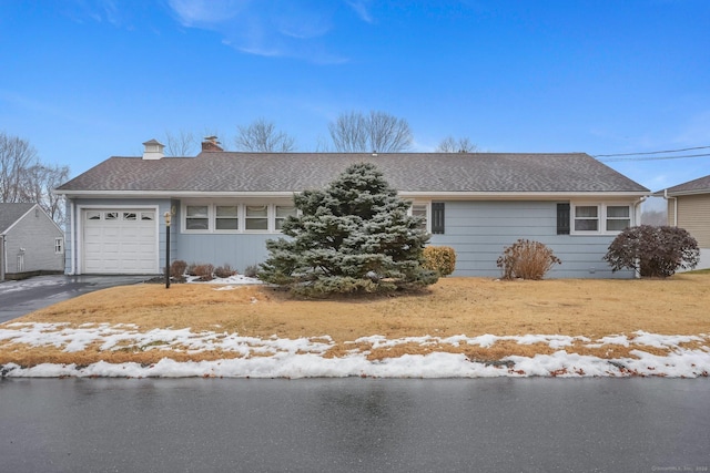 single story home featuring a garage