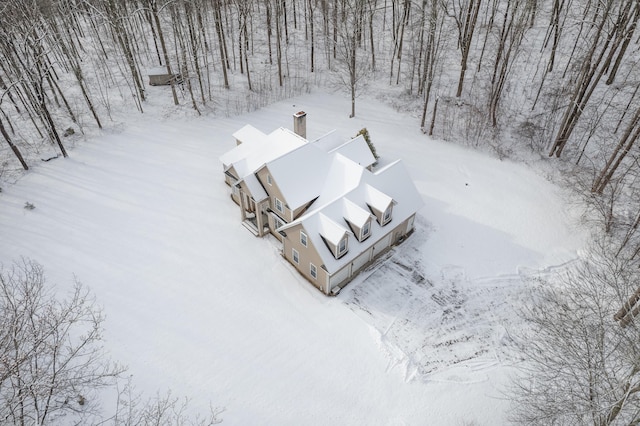 view of snowy aerial view