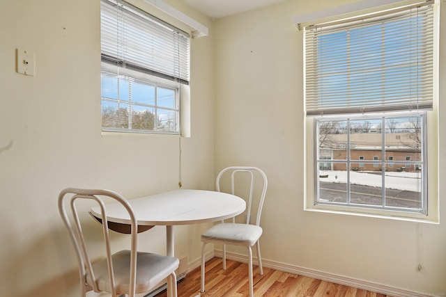 dining area featuring light hardwood / wood-style floors