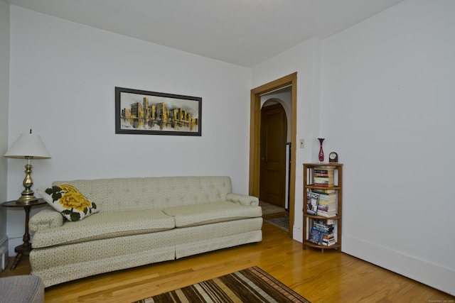 living room featuring hardwood / wood-style flooring