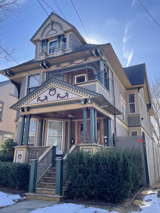 view of front of house with covered porch