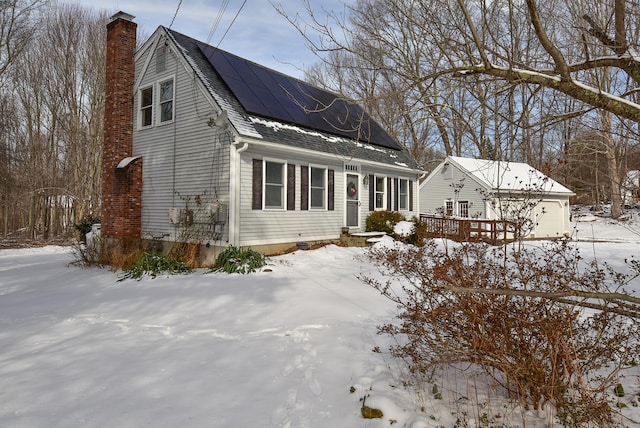 exterior space featuring solar panels