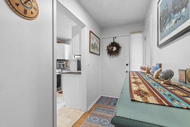 hall featuring light hardwood / wood-style floors