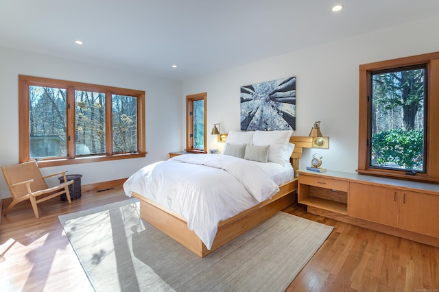 bedroom featuring light wood-type flooring