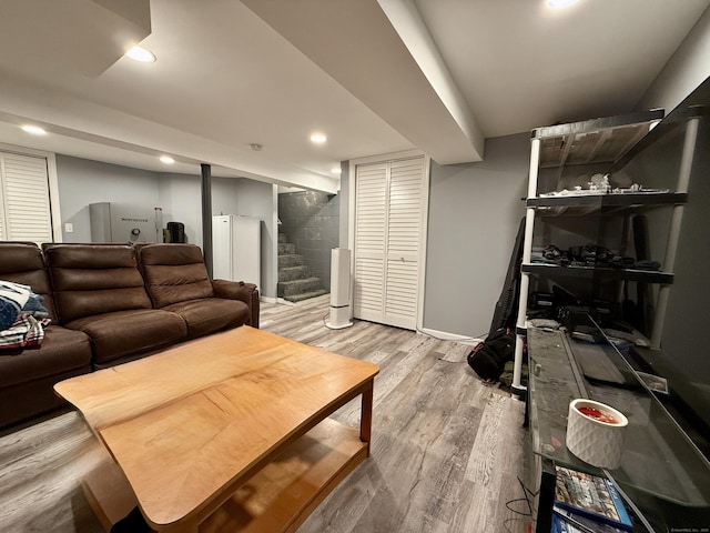 living room featuring hardwood / wood-style floors