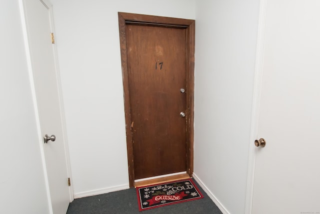 doorway with carpet