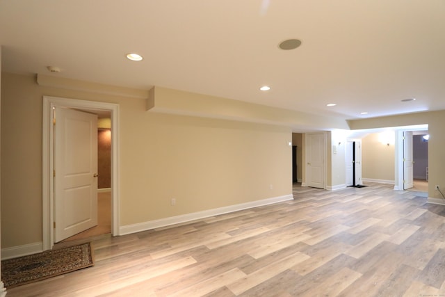 interior space with light hardwood / wood-style flooring