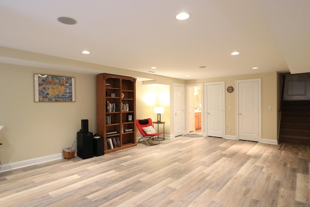 unfurnished room with light hardwood / wood-style floors