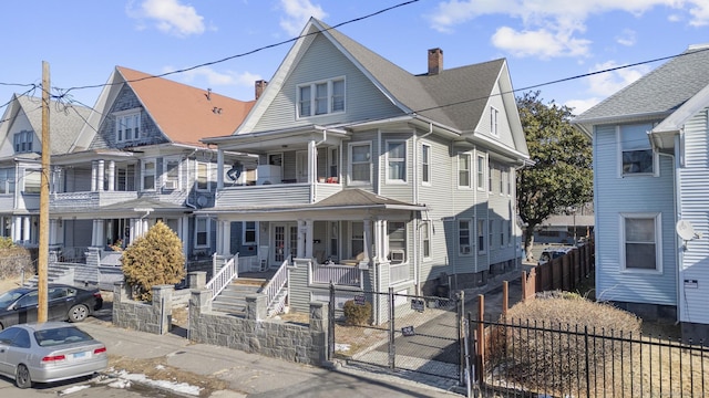 view of front of home with covered porch