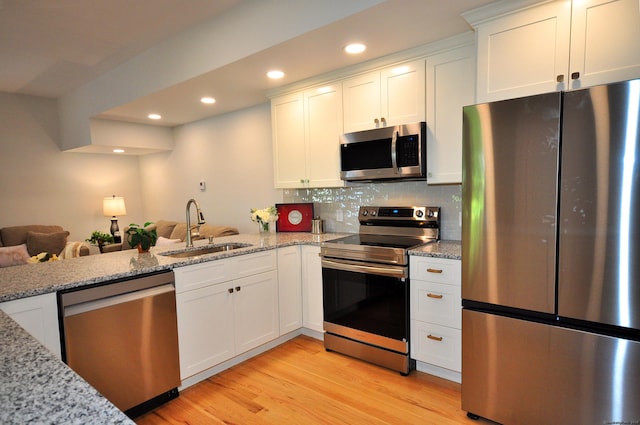 kitchen featuring white cabinetry, sink, and stainless steel appliances