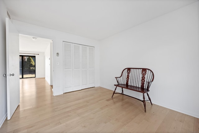 living area featuring light hardwood / wood-style floors