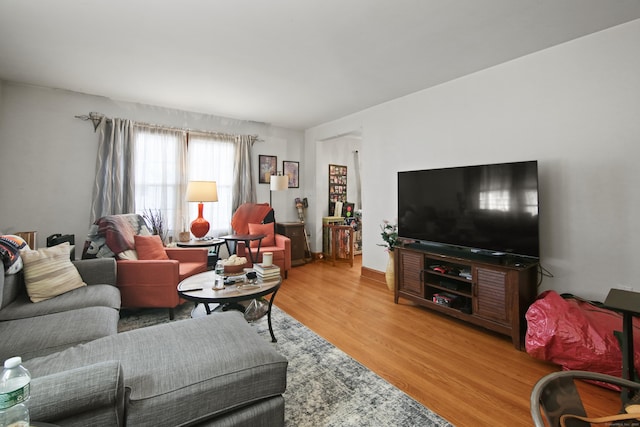 living room featuring hardwood / wood-style flooring