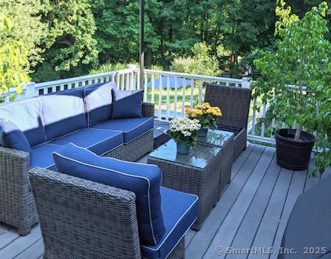 deck with an outdoor living space