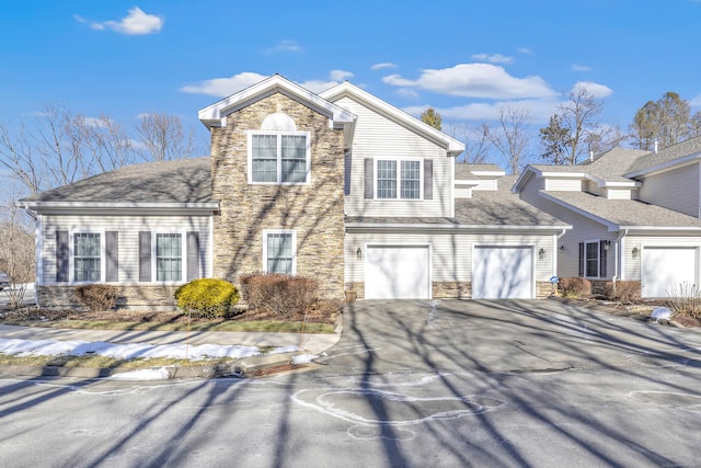 view of property with a garage