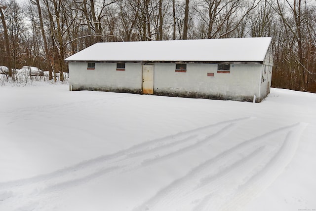 view of snow covered structure