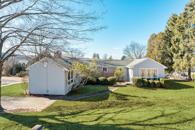 exterior space with a lawn