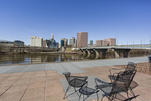 view of patio / terrace with a view of city