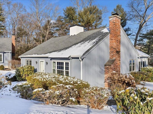 view of snowy exterior