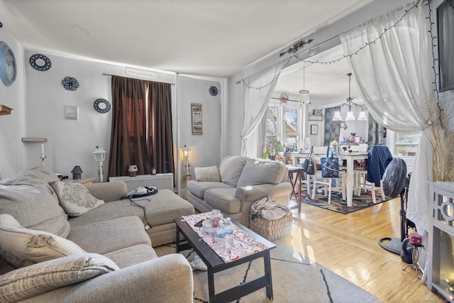 living room with wood-type flooring