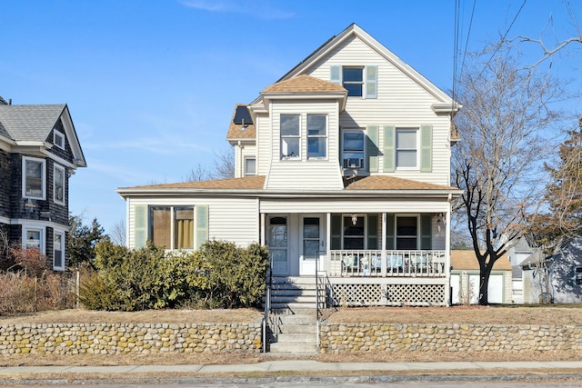 view of front of home featuring covered porch