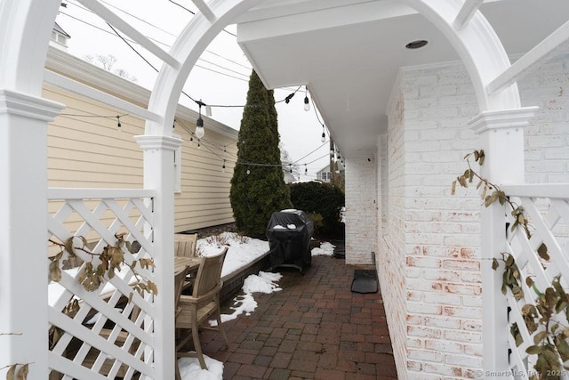 view of patio featuring area for grilling