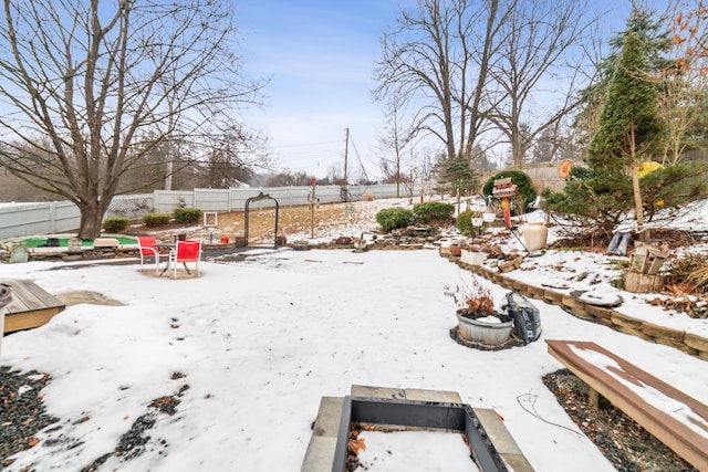 view of snowy yard