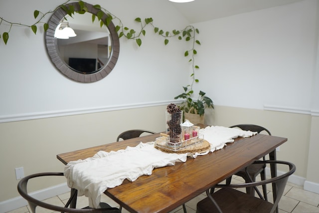 view of tiled dining area