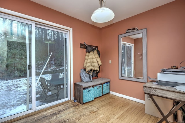 miscellaneous room with light hardwood / wood-style flooring