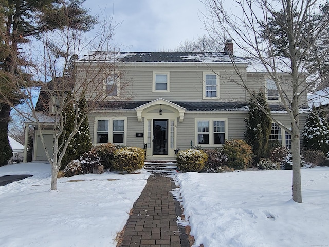 view of front of house with a garage