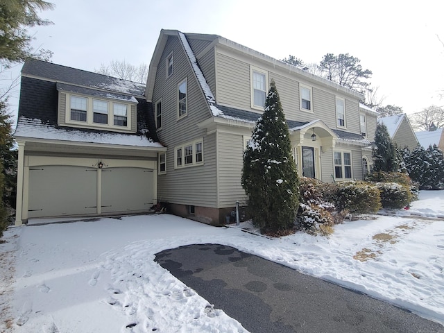 view of front property with a garage