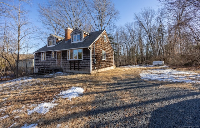 view of snowy exterior